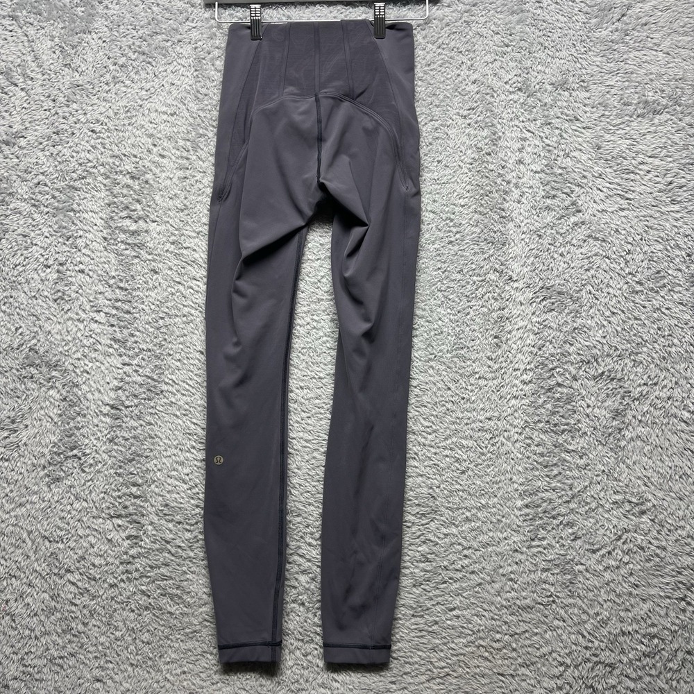 Lululemon Principal Dancer Corsetry High Rise Legging Womens 4 Gray Soot Rare